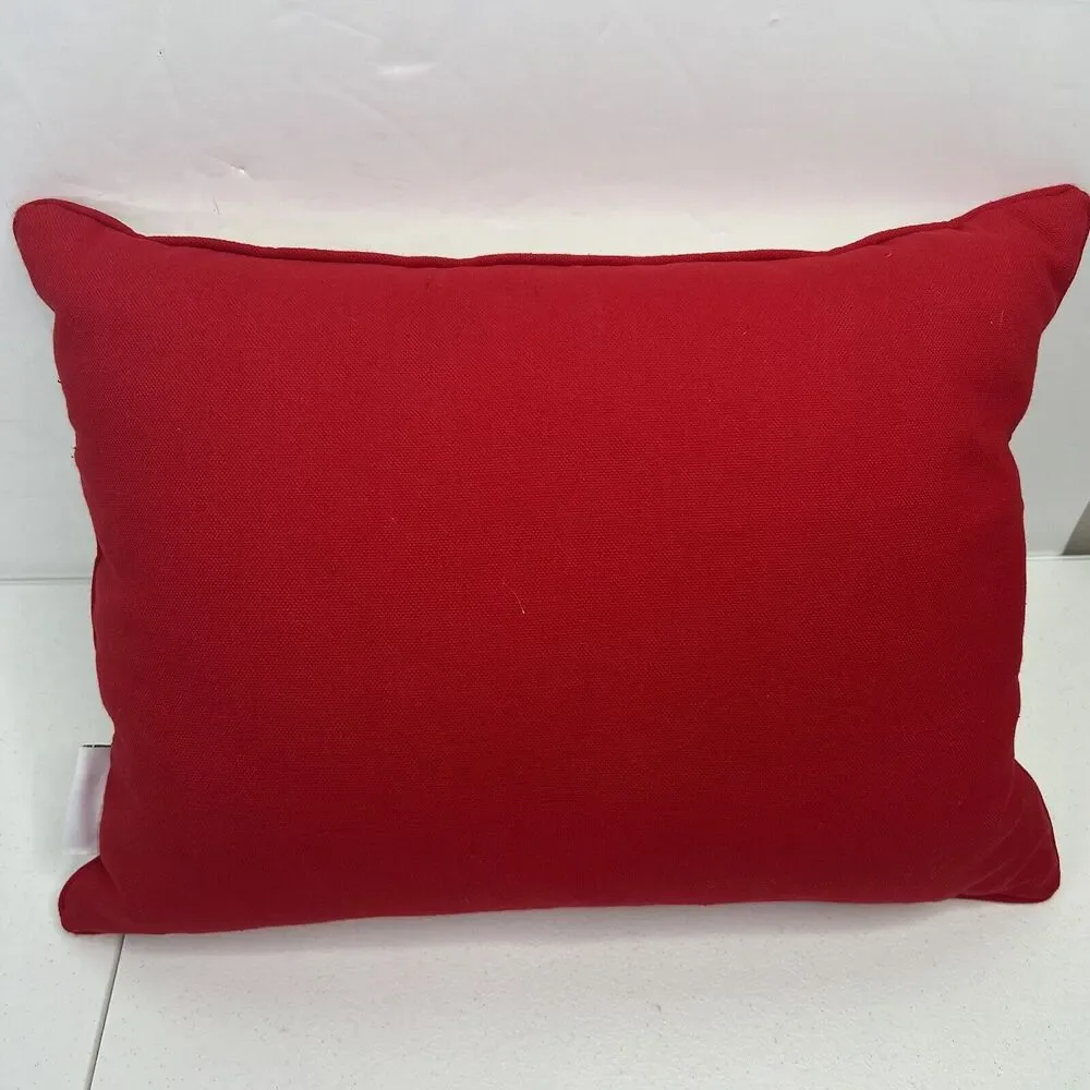 The Royal Standard Merry‎ Christmas Throw Pillow Embroidered Zippered 13 X 18 In